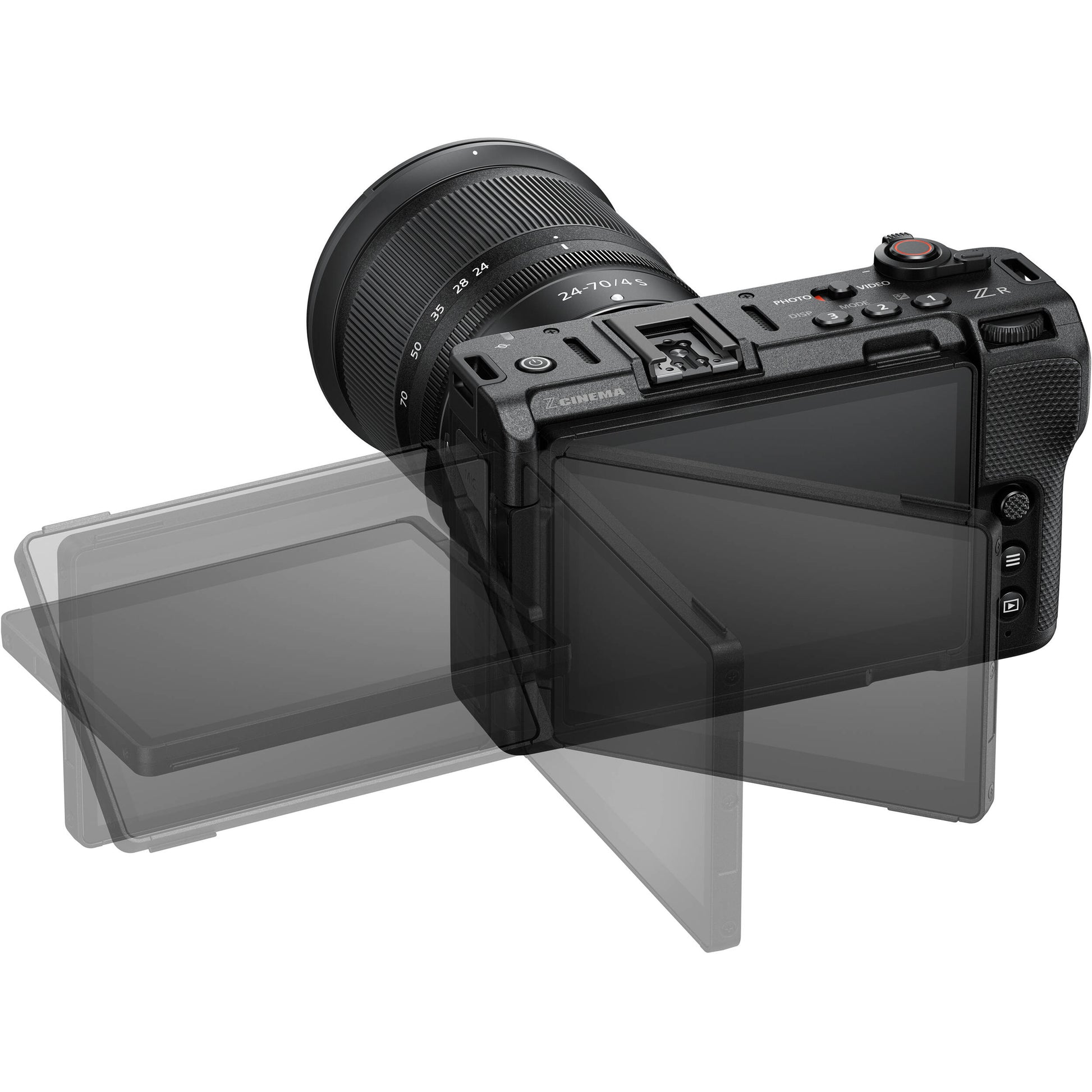 Nikon ZR 6K full-frame cinema camera with Viltrox PL-Z lens adaptor attached for PL-mount lenses