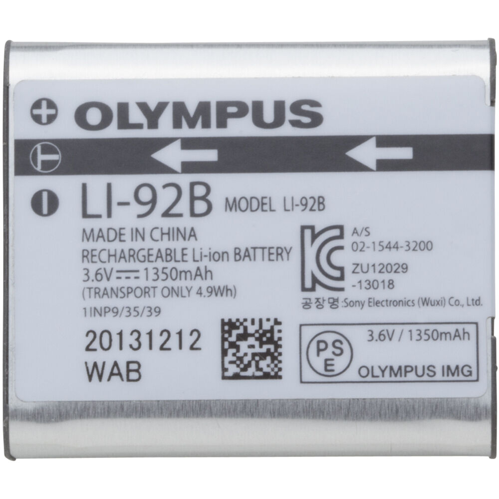 Olympus LI‑92B rechargeable lithium-ion camera battery 1350 mAh 3.6 V for OM SYSTEM cameras