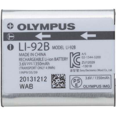 Olympus LI‑92B rechargeable lithium-ion camera battery 1350 mAh 3.6 V for OM SYSTEM cameras