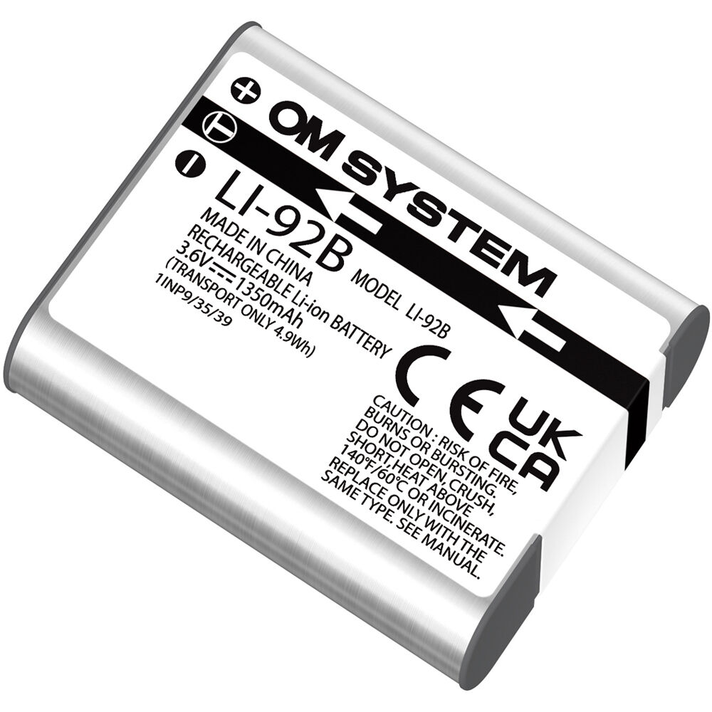 Olympus LI‑92B rechargeable lithium-ion camera battery 1350 mAh 3.6 V for OM SYSTEM cameras