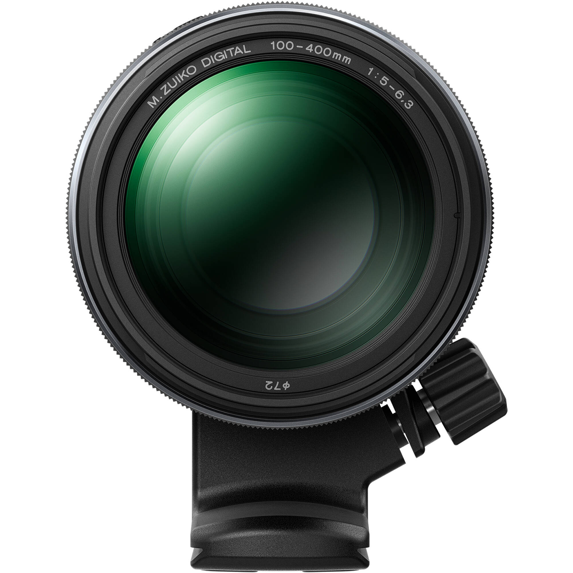 M.Zuiko Digital ED 100-400mm f/5.0-6.3 IS II lens on Micro Four Thirds camera, showing compact telephoto design and lightweight build.