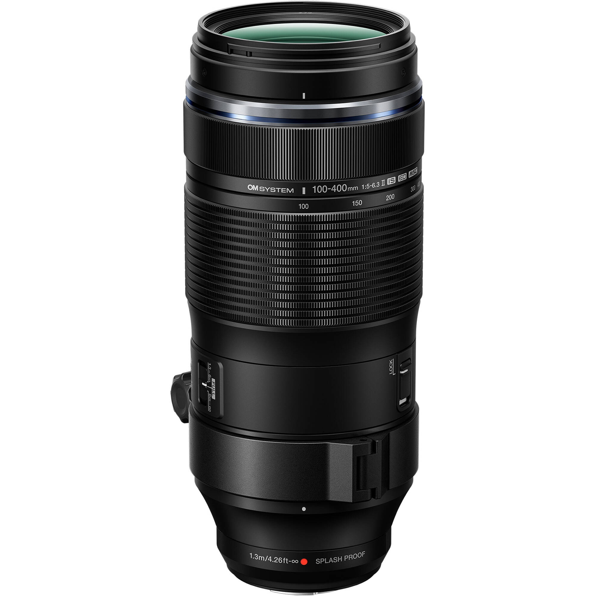 OM SYSTEM M.Zuiko Digital ED 100-400mm f/5-6.3 IS super-telephoto zoom lens for Micro Four Thirds cameras.