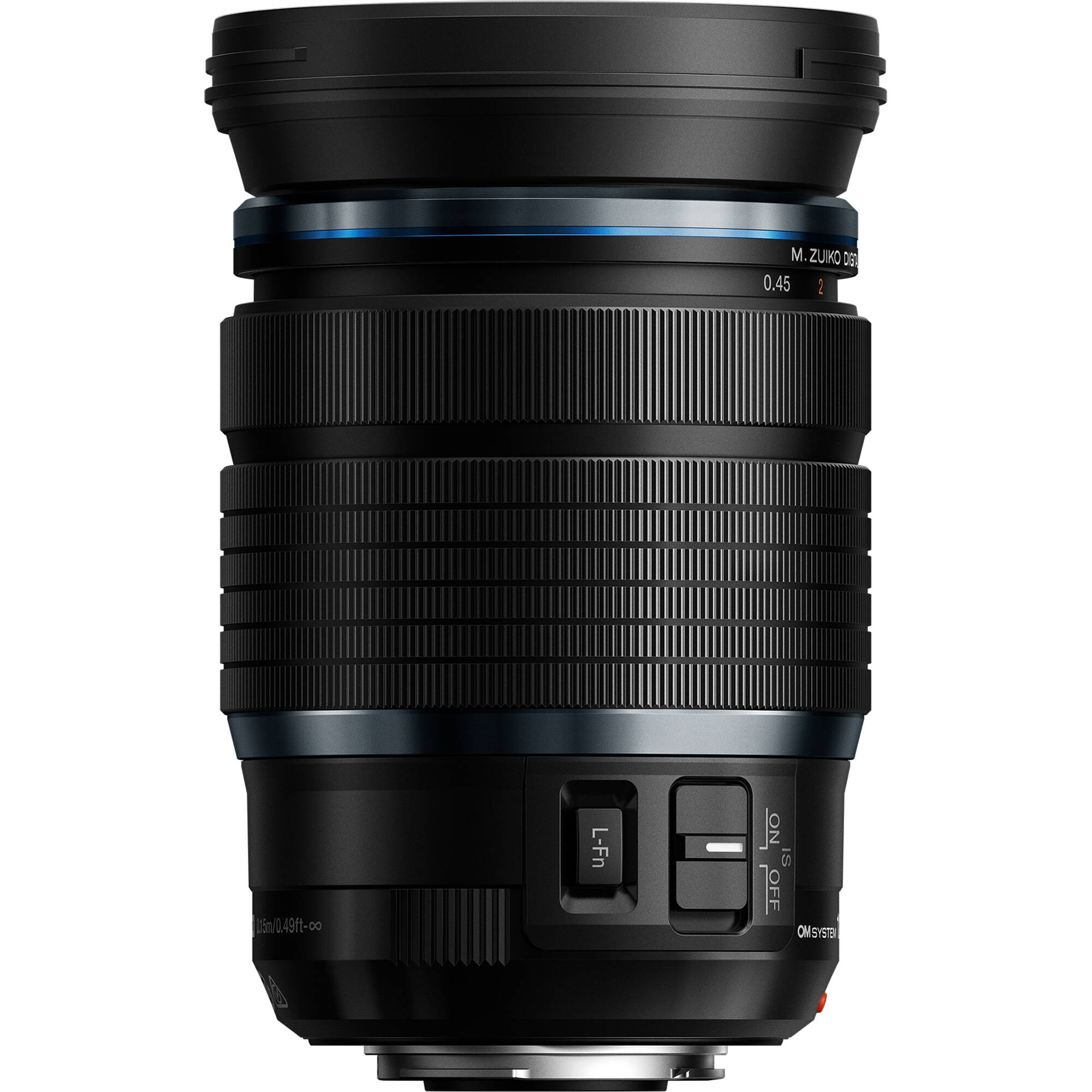 OM SYSTEM M.Zuiko Digital ED 12-100mm f/4.0 IS PRO Lens for Micro Four Thirds, high-magnification zoom with optical stabilisation, weather-sealed build, and smooth MSC autofocus.