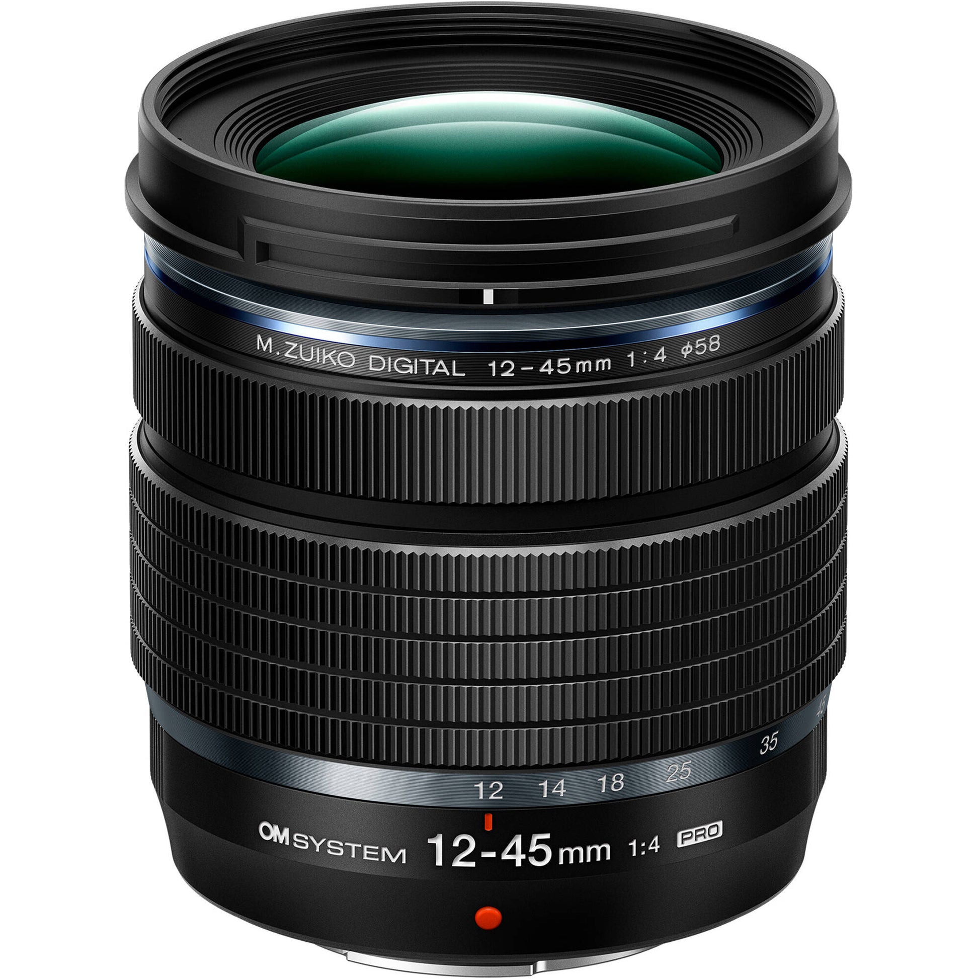 Compact pro-grade M.Zuiko 12-45mm f/4 lens for Micro Four Thirds, ideal for travel, portraits and everyday shooting.