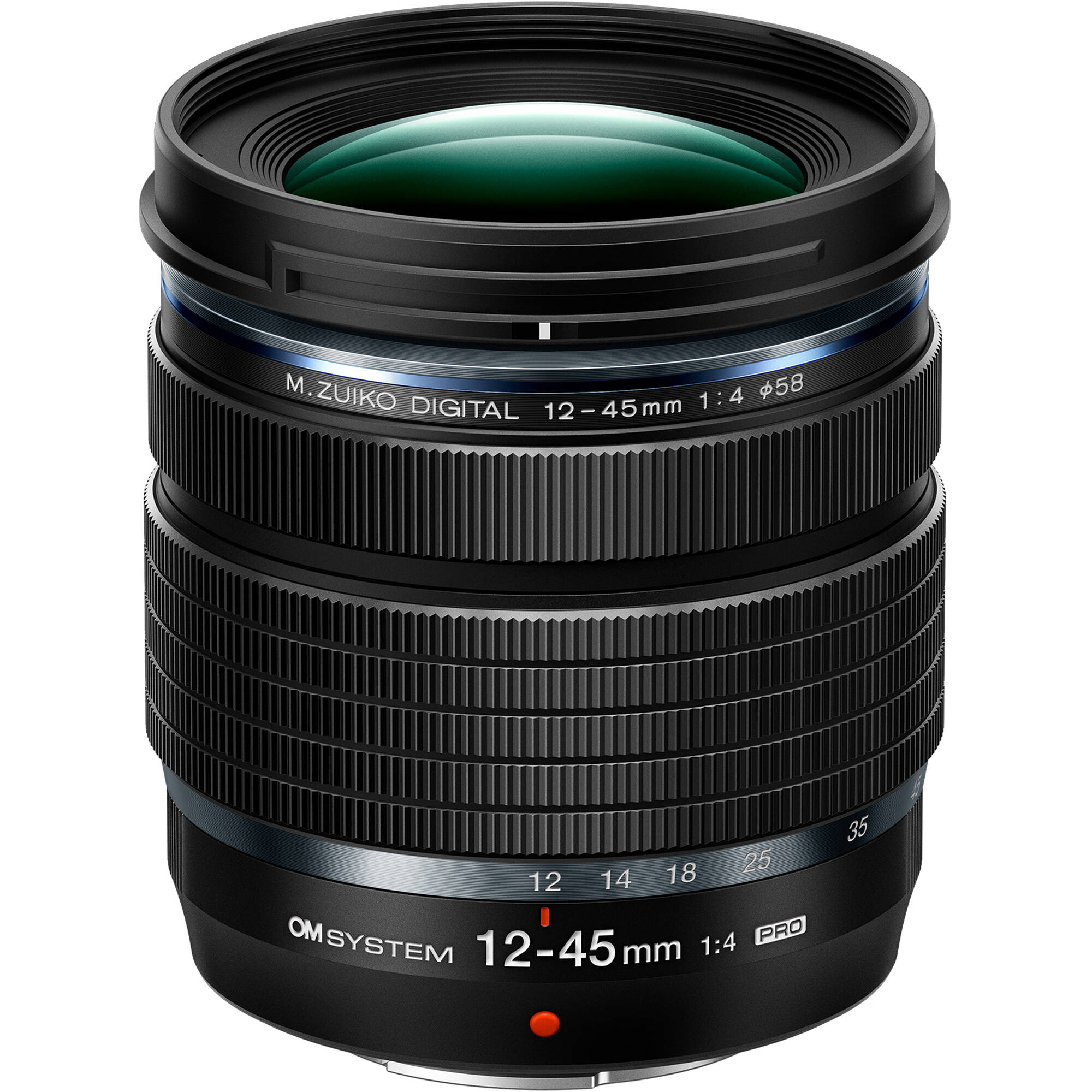 Compact pro-grade M.Zuiko 12-45mm f/4 lens for Micro Four Thirds, ideal for travel, portraits and everyday shooting.