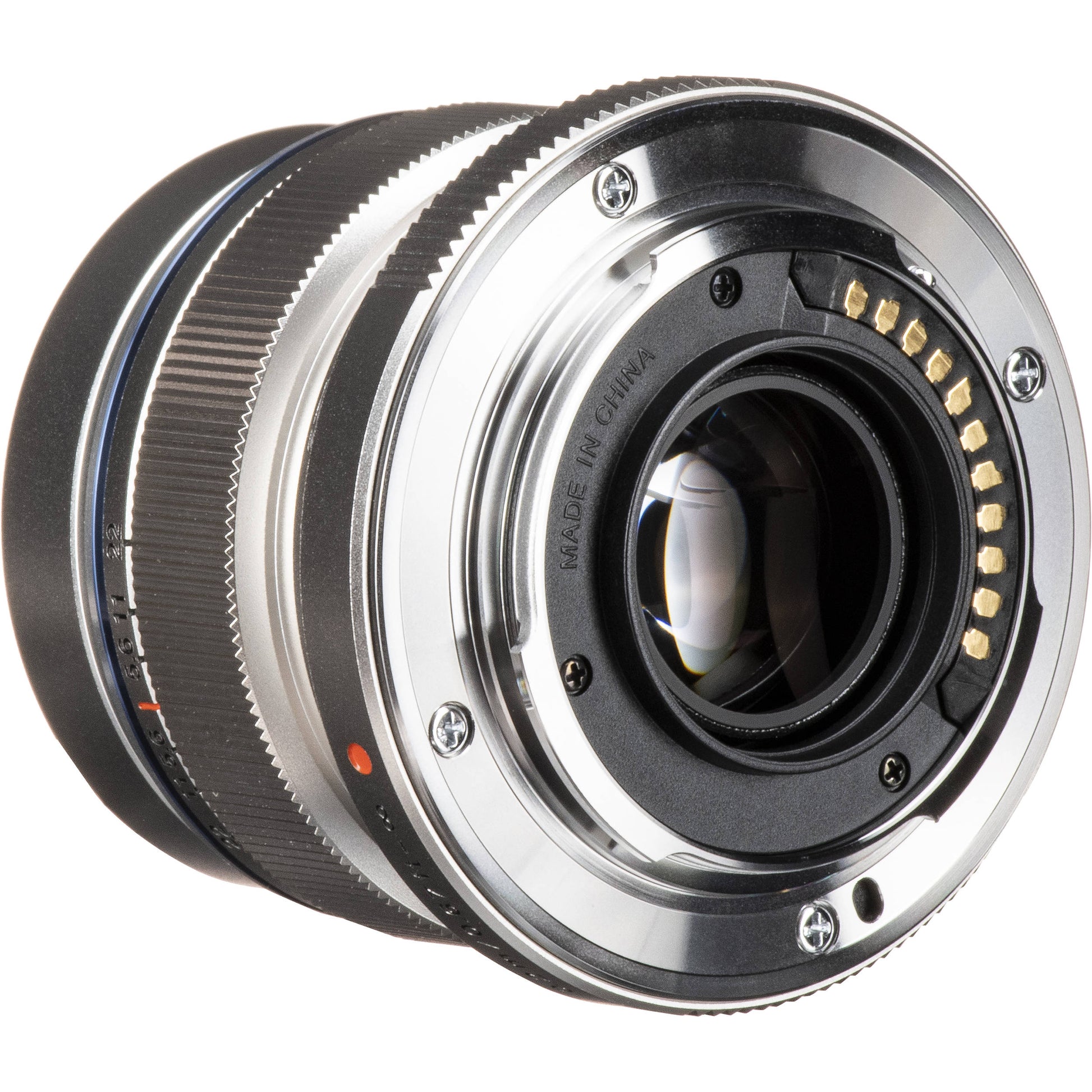M.Zuiko Digital ED 12mm f/2 wide-angle prime lens for Micro Four Thirds cameras, shown on a mirrorless camera body.
