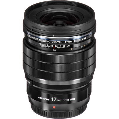 OM SYSTEM M.Zuiko Digital ED 17mm f/1.2 PRO Lens for Micro Four Thirds cameras, bright wide-angle prime with weather-sealed build and smooth bokeh.