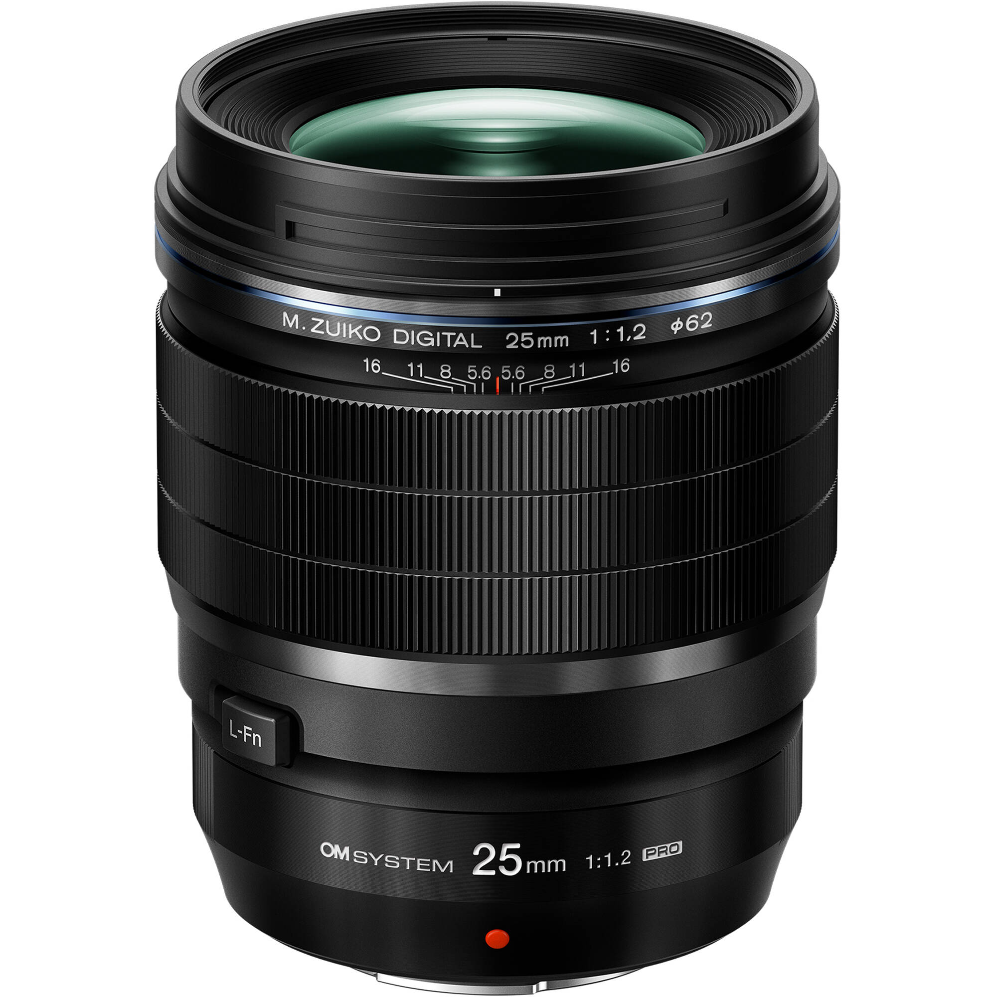 OM SYSTEM M.Zuiko Digital ED 25mm f/1.2 PRO Lens for Micro Four Thirds cameras, fast-aperture 50mm equivalent prime with weather-sealed construction.