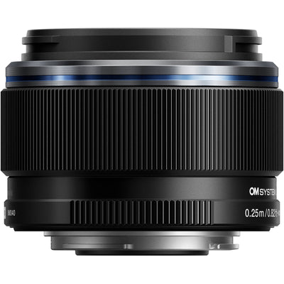 OM SYSTEM M.Zuiko Digital 25mm f/1.8 II lens showing compact design, lightweight build and weather-sealed construction for Micro Four Thirds cameras