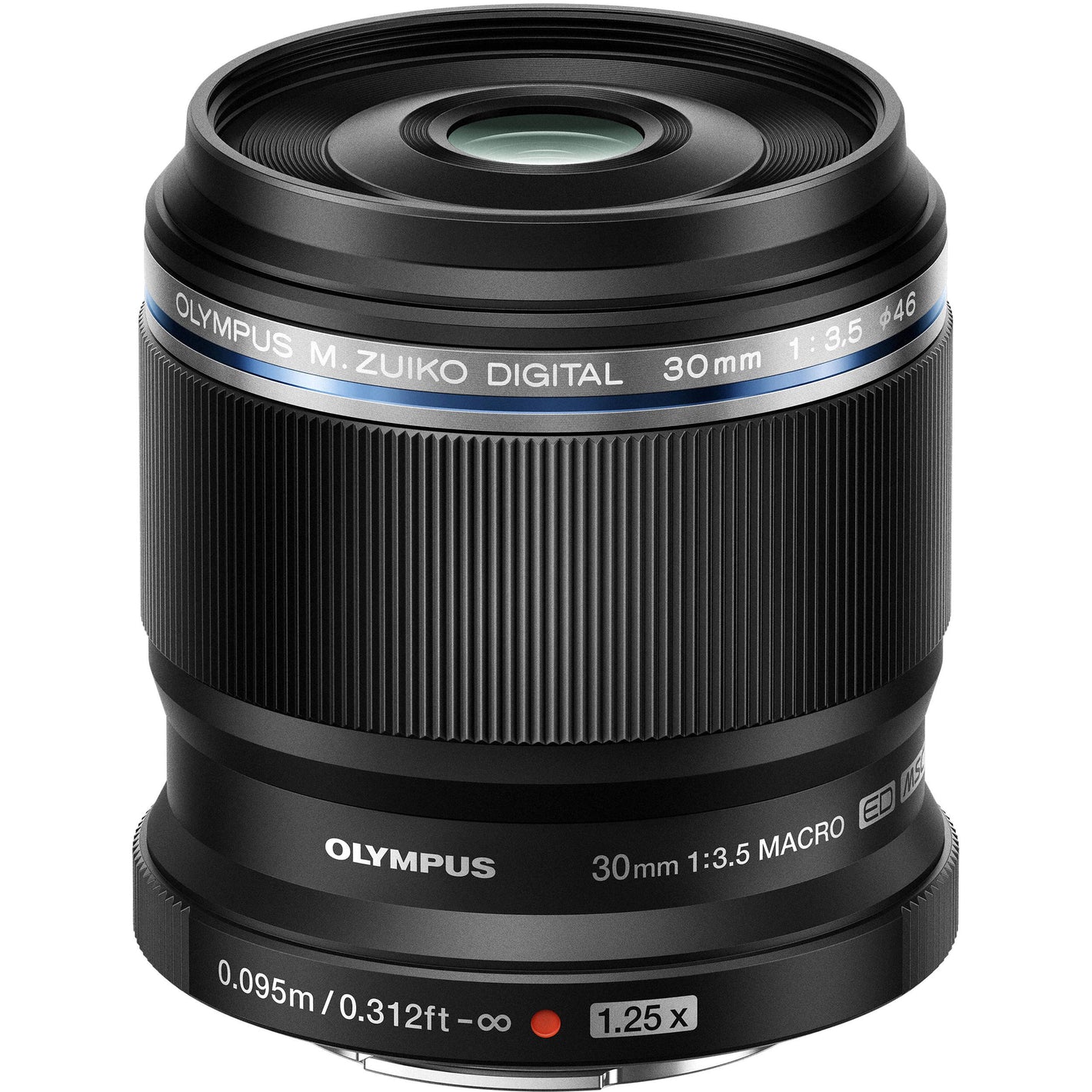 OM SYSTEM M.Zuiko Digital ED 30mm f/3.5 Macro Lens for Micro Four Thirds cameras, high-magnification 1.25x macro with sharp optics and rounded bokeh.