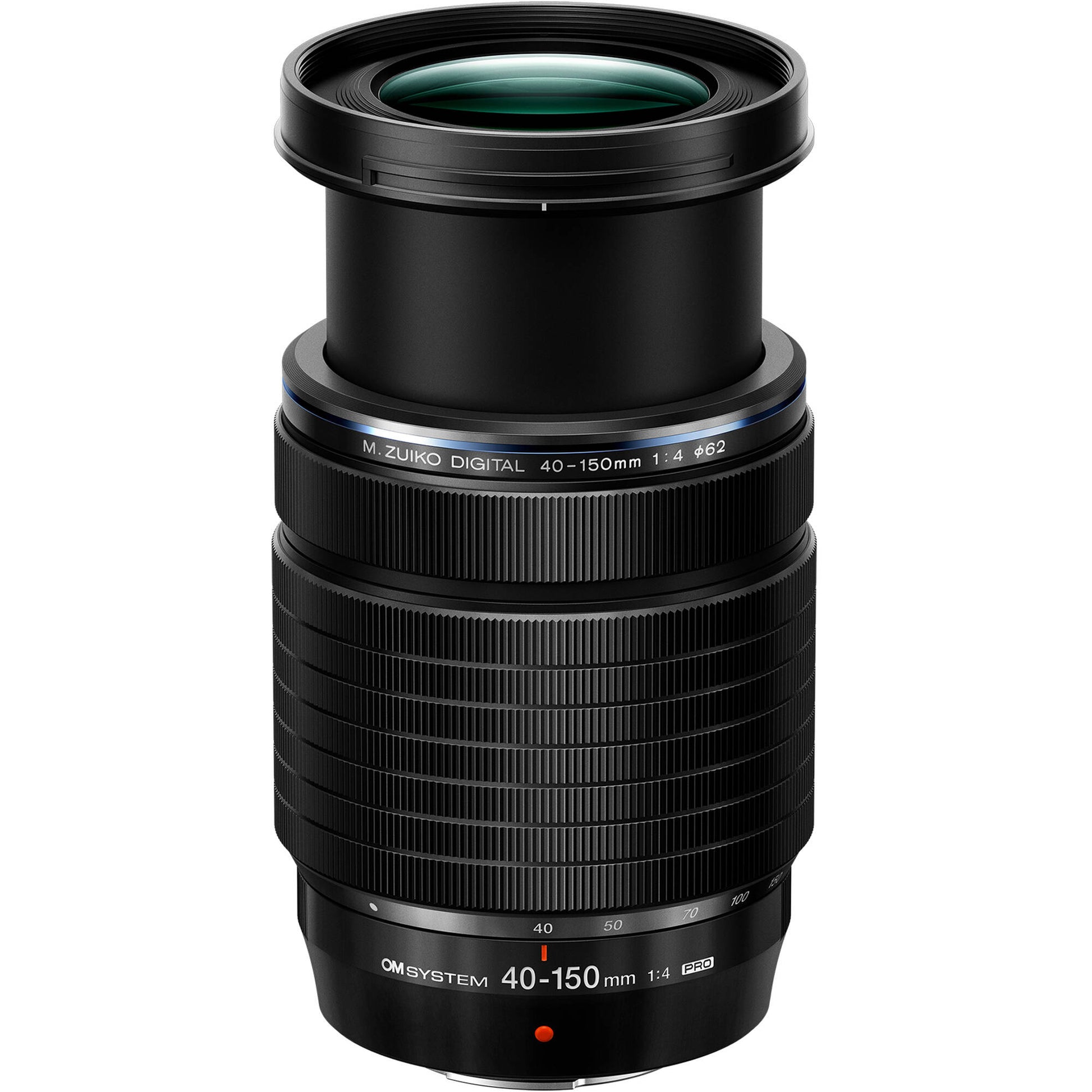 OM SYSTEM 40-150mm f/4-5.6 R lens, sharp telephoto zoom for portraits and distant subjects.