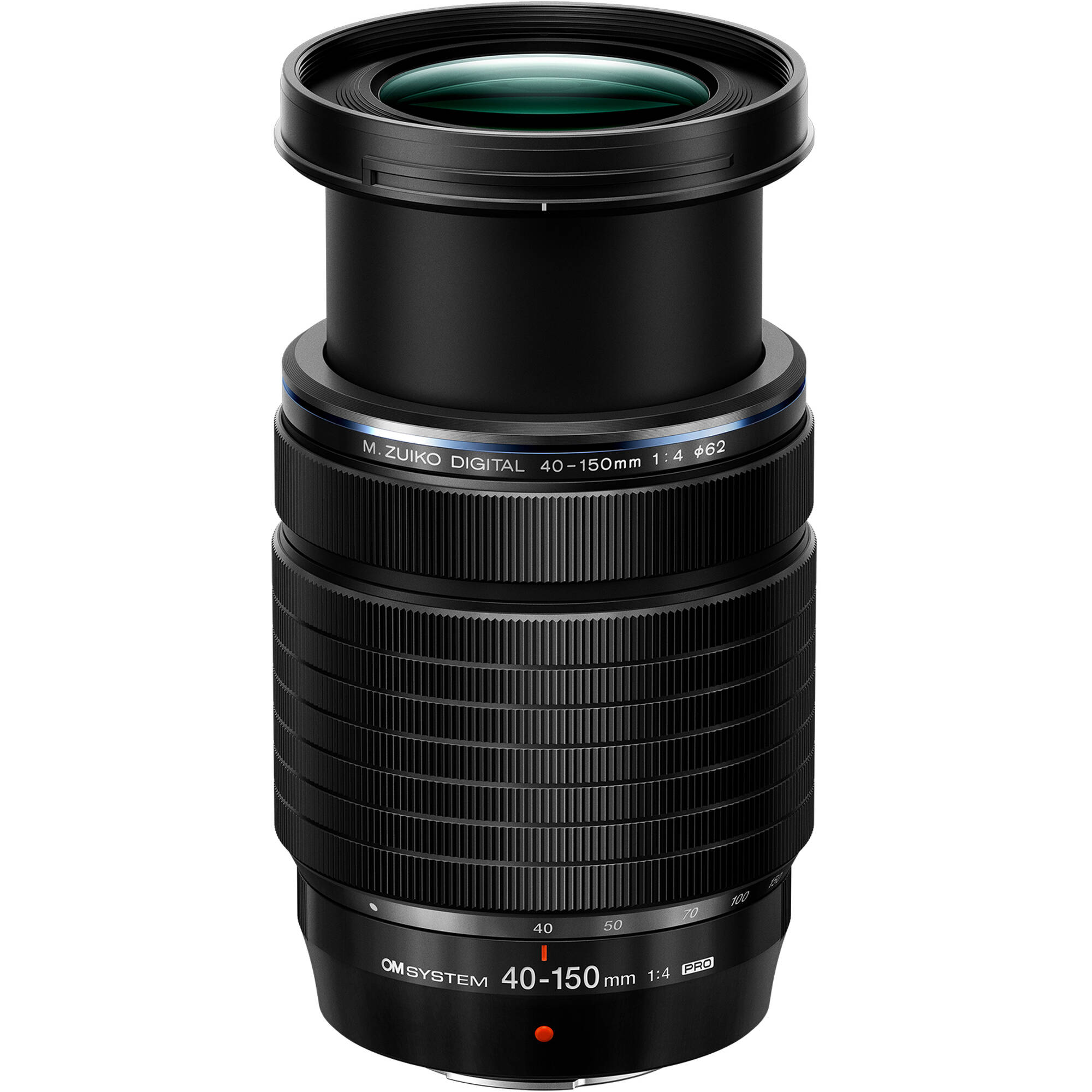 OM SYSTEM 40-150mm f/4-5.6 R lens, sharp telephoto zoom for portraits and distant subjects.