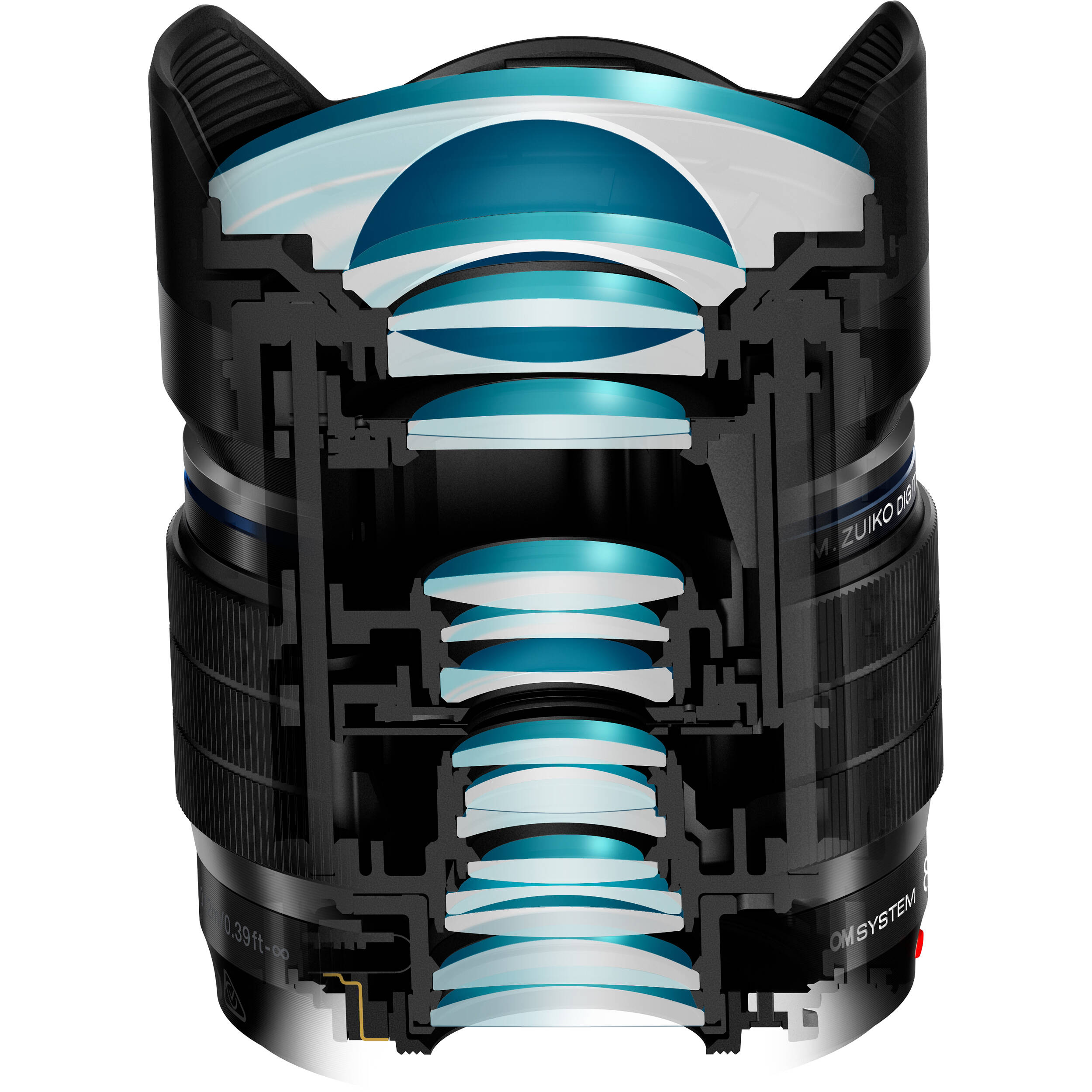 OM SYSTEM M.Zuiko Digital ED 8mm f/1.8 Fisheye PRO Lens for Micro Four Thirds cameras, ultra-wide 180° view with bright aperture and weather-sealed design.
