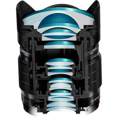 OM SYSTEM M.Zuiko Digital ED 8mm f/1.8 Fisheye PRO Lens for Micro Four Thirds cameras, ultra-wide 180° view with bright aperture and weather-sealed design.