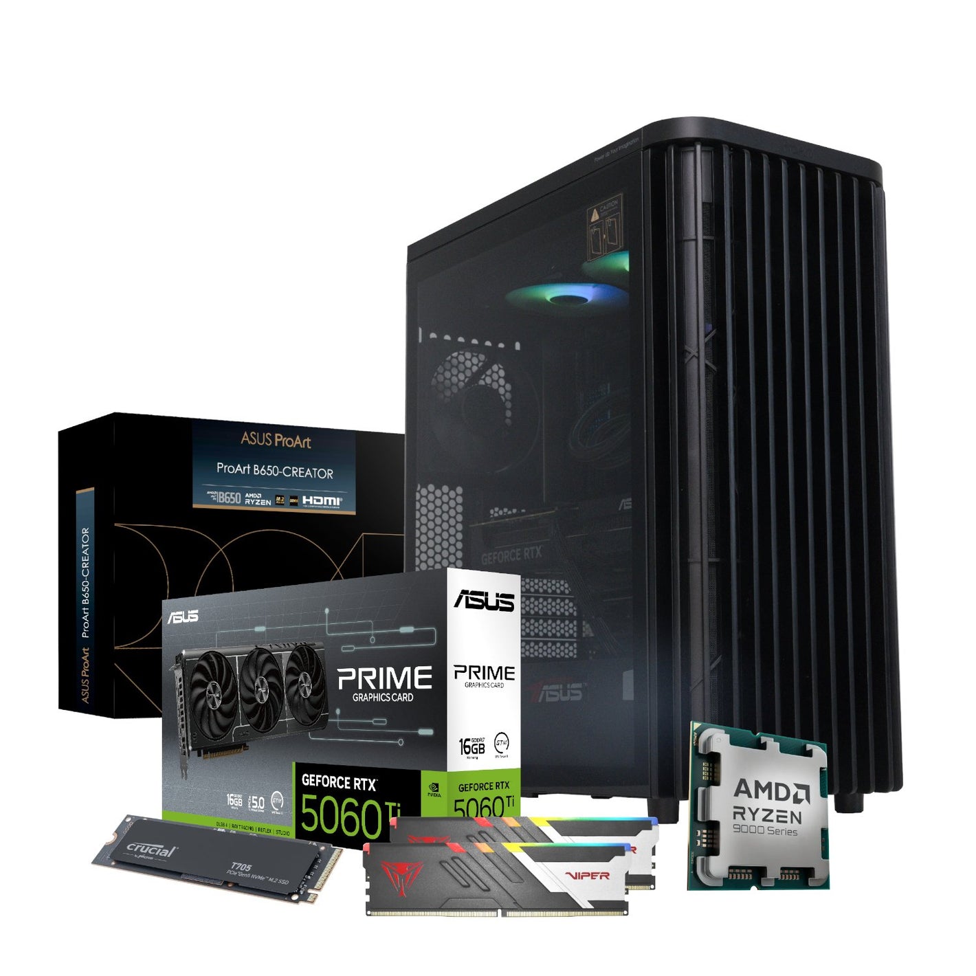 Experience smooth, high-res gaming with the RTX 5060 Ti 16GB GPU, powered by a Ryzen 7 CPU and 32GB DDR5 RAM in a sleek, modern ProArt chassis.