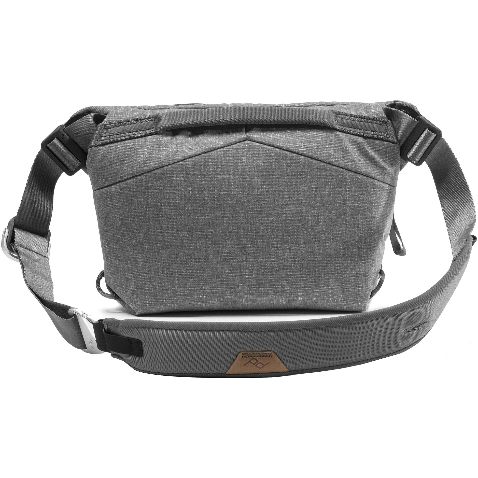 Everyday Sling V2.0 3L ash bag worn as waist or shoulder sling with zippered compartments.