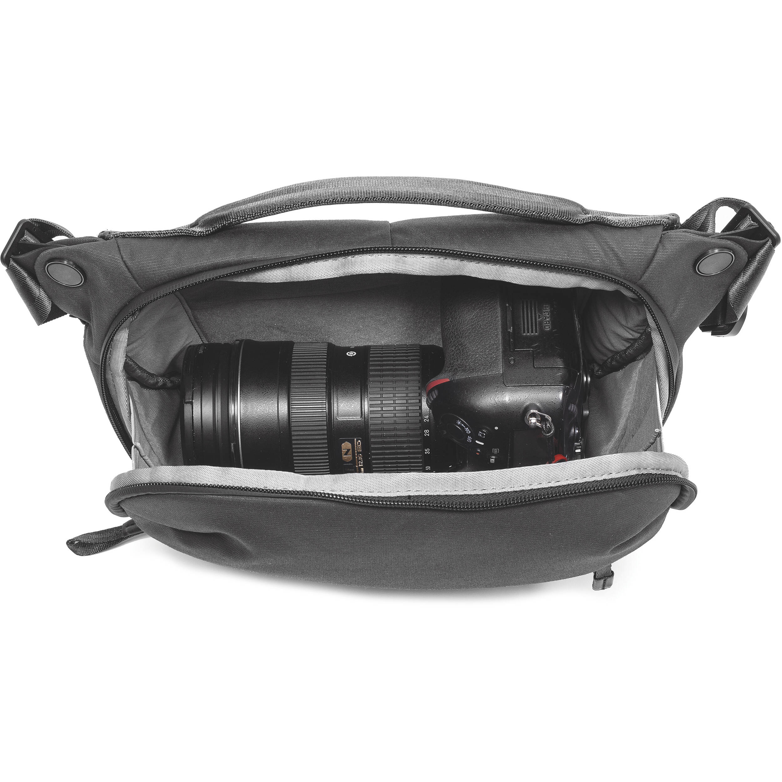 Everyday Sling V3.0 6L worn as waist or shoulder sling with padded strap and zippered pockets.