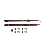 Lightweight and versatile Peak Design Leash camera strap, featuring quick-adjust aluminium hardware, compact design and anchors rated to 90kg. 