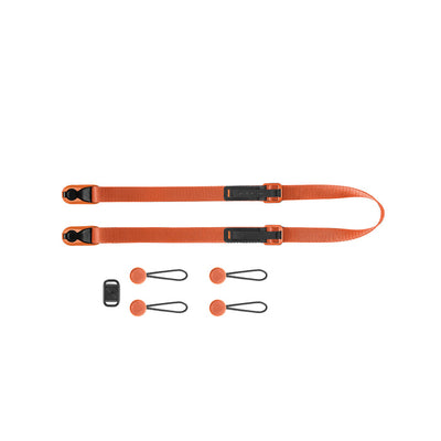 Lightweight Peak Design Leash camera strap with quick-adjust aluminium hardware, 83–145 cm length and 90 kg anchor strength - ideal for minimalist photography.