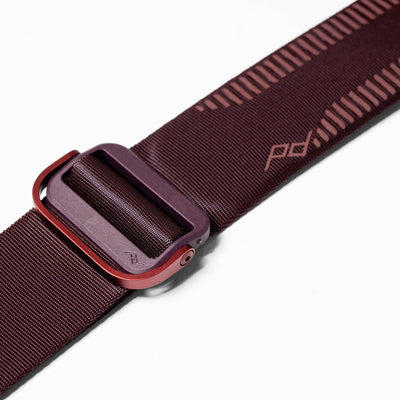 Peak Design Slide camera strap with red Anchor Links, padded nylon webbing, and aluminium quick-adjusters