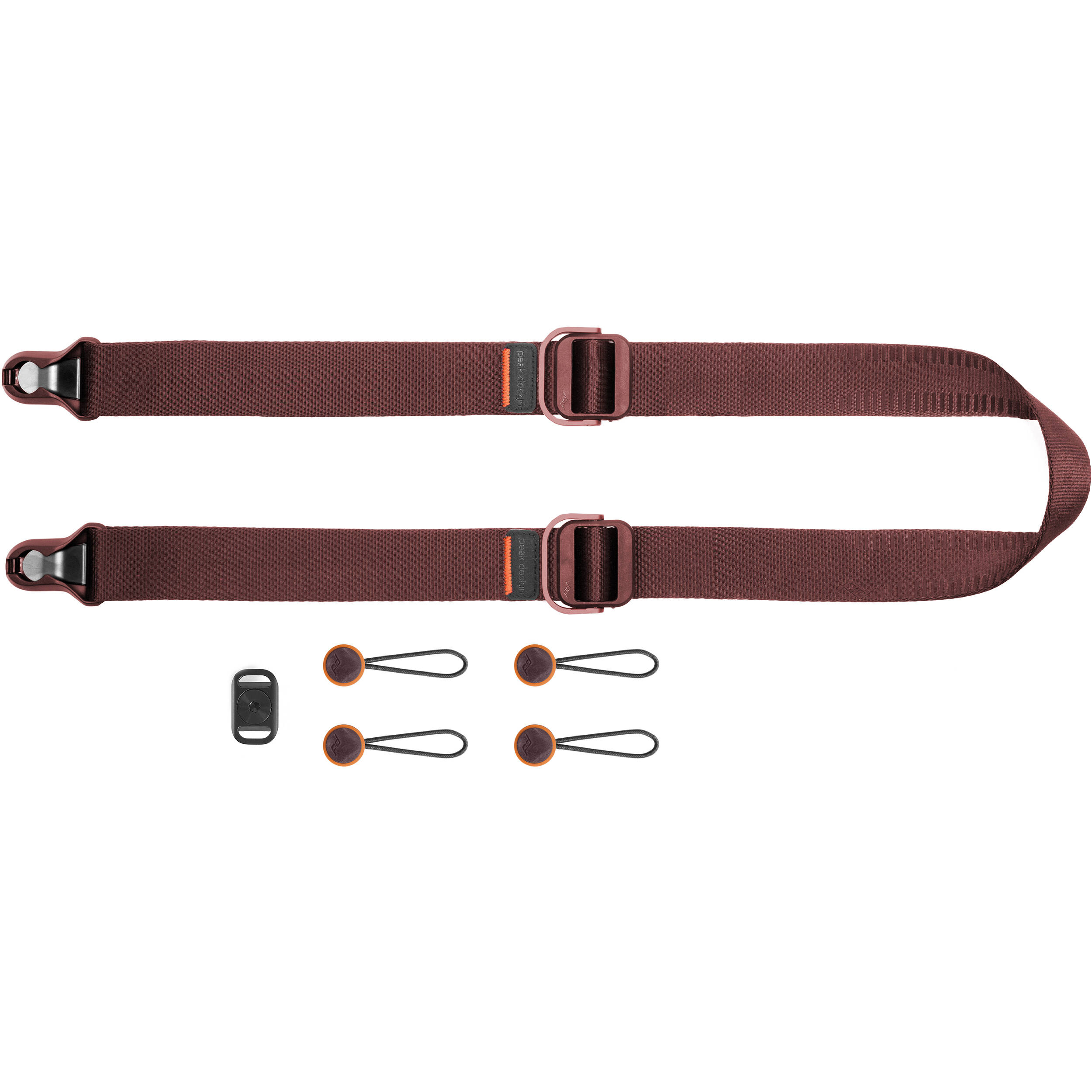 Versatile camera strap in Eclipse Purple with quick-release anchors, adjustable 99–145 cm length and 90.7 kg capacity for secure, comfortable carry.
