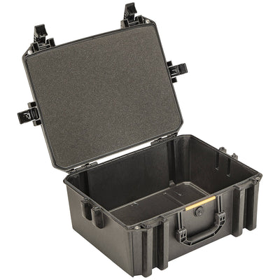 Pelican Vault 550 Case with padded dividers and gear.