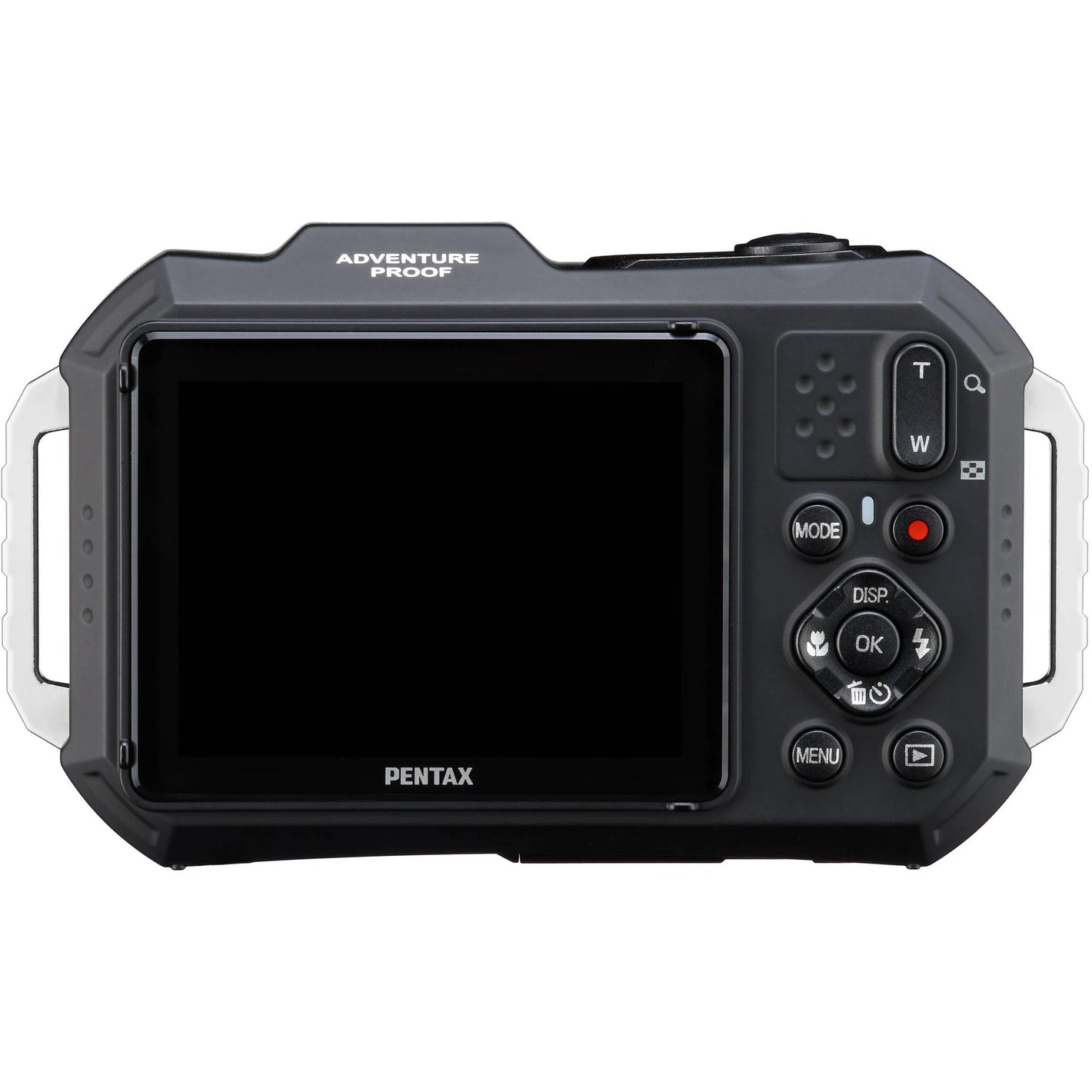 Pentax WG-1000 rugged compact camera in grey, waterproof to 15m, shockproof, with 16.35MP sensor and 4x optical zoom.