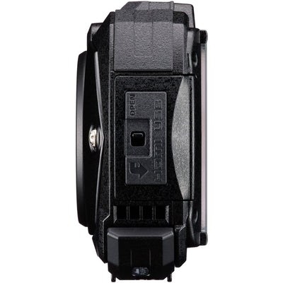 Pentax WG-90 rugged waterproof camera in black with 16MP BSI CMOS sensor, 5x optical zoom, 1cm macro mode, and 2.7-inch AR-coated LCD.