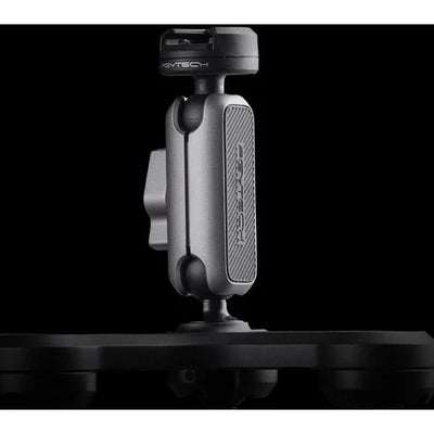 PGYTECH 3-arm suction cup mount with CapLock quick release, 360° adjustable dual ball heads, three strong suction cups, and compatibility with sports cameras and smartphones.