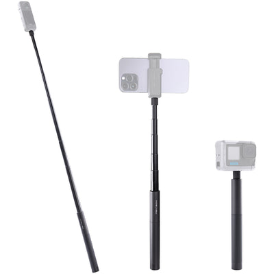 PGYTECH 96cm extendable selfie stick with lightweight aluminum alloy build, universal 1/4"-20 thread, 350g load capacity, and invisible design for Insta360 cameras.