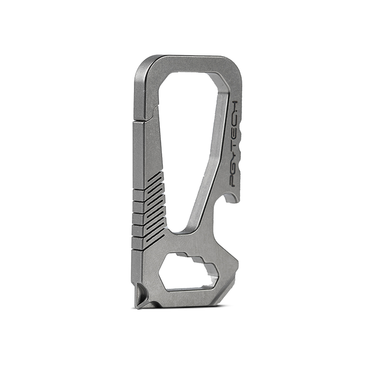 Lightweight titanium EDC carabiner multi tool for outdoors