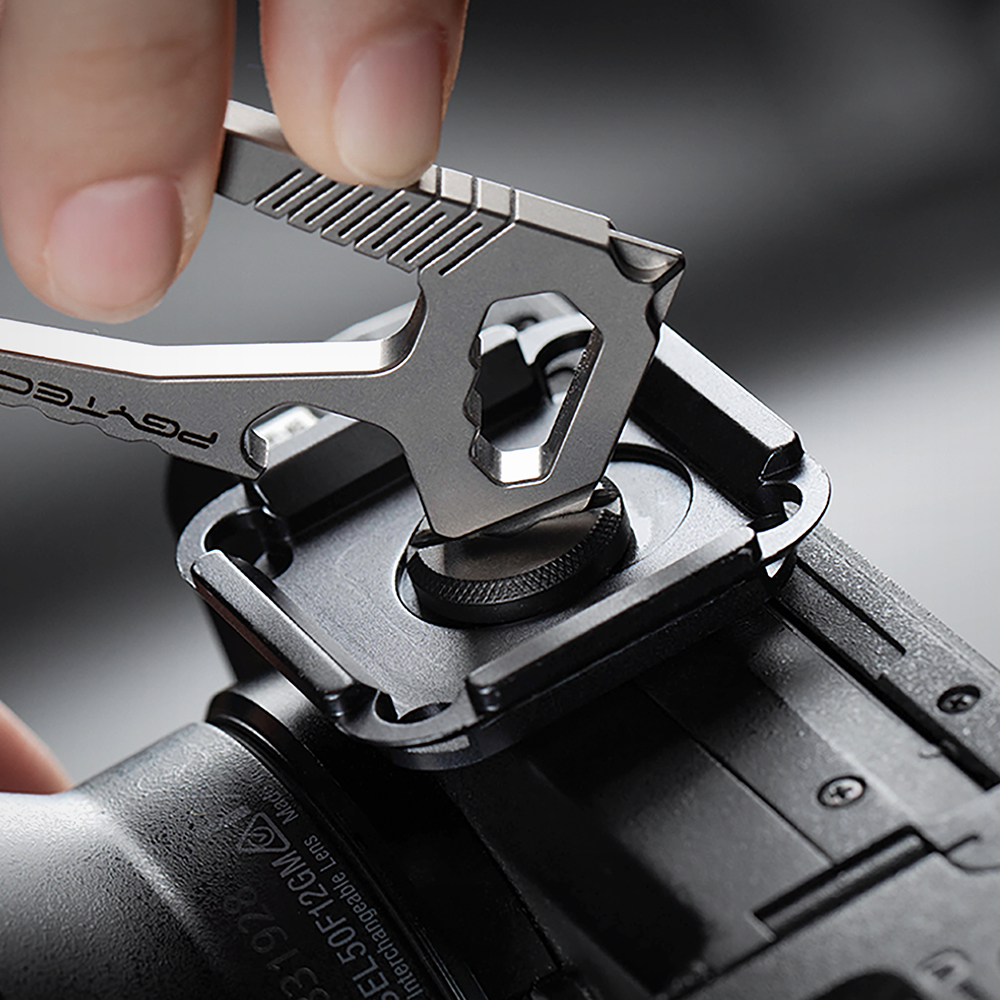 Lightweight titanium EDC carabiner multi tool for outdoors