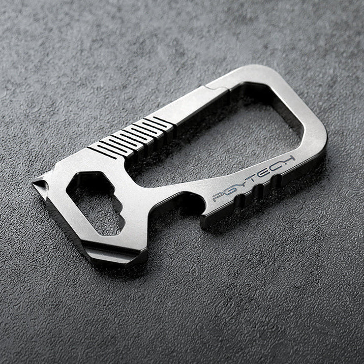 Lightweight titanium EDC carabiner multi tool for outdoors