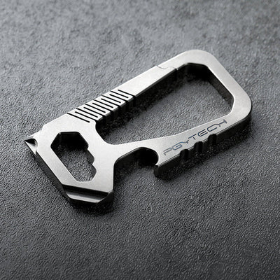 Lightweight titanium EDC carabiner multi tool for outdoors