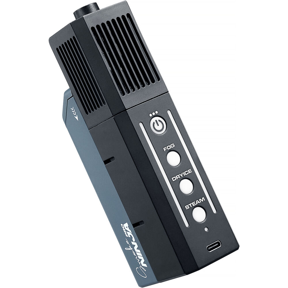 Handheld SmokeNinja-Pro fog machine creating cinematic effects