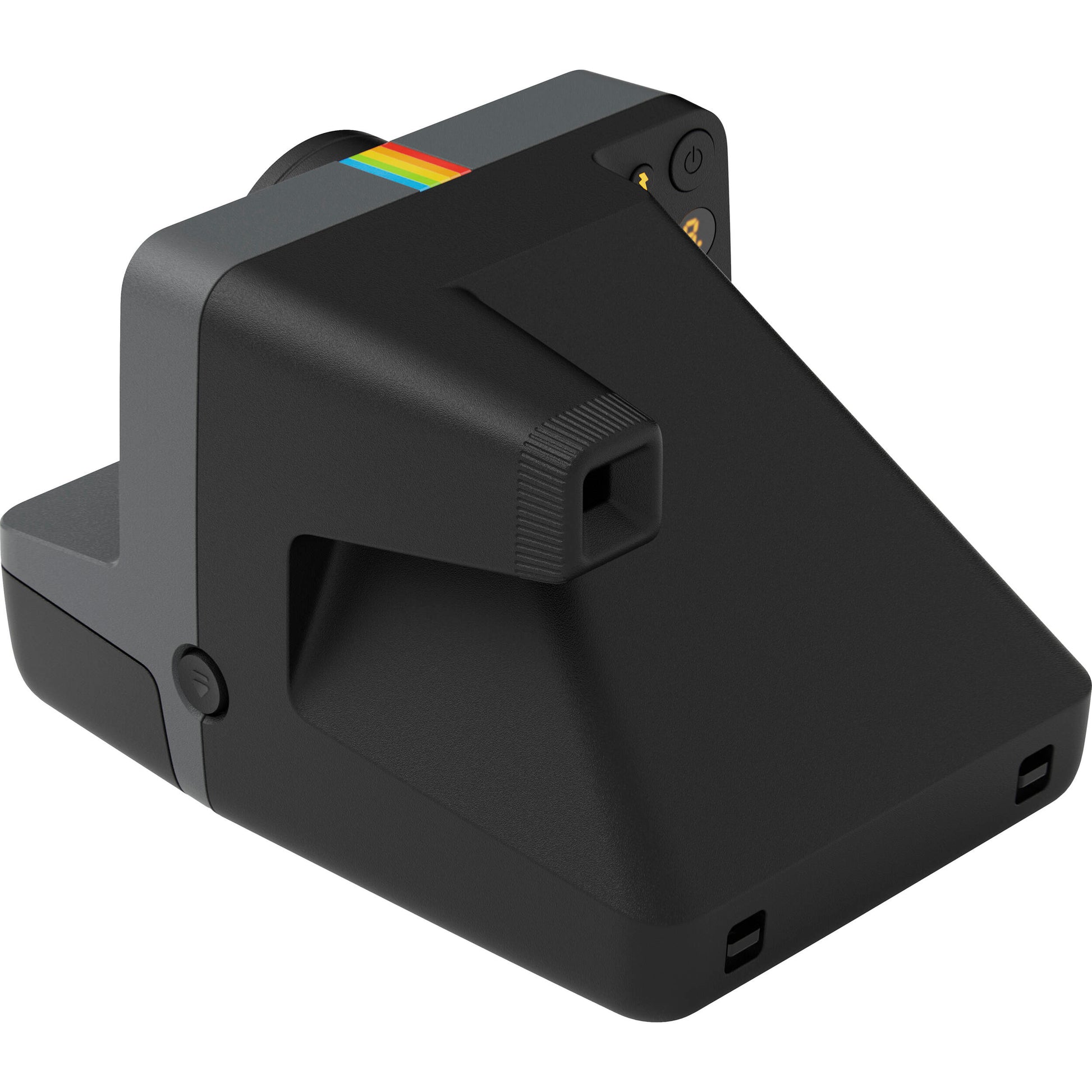 Polaroid Now Generation 3 Starter Set in black, featuring upgraded two-lens autofocus system, double-exposure and self-timer modes, built-in tripod mount, accurate flash, USB-C rechargeable battery, made with 40% recycled plastics, compatible with Polaroid i-Type and 600 film."