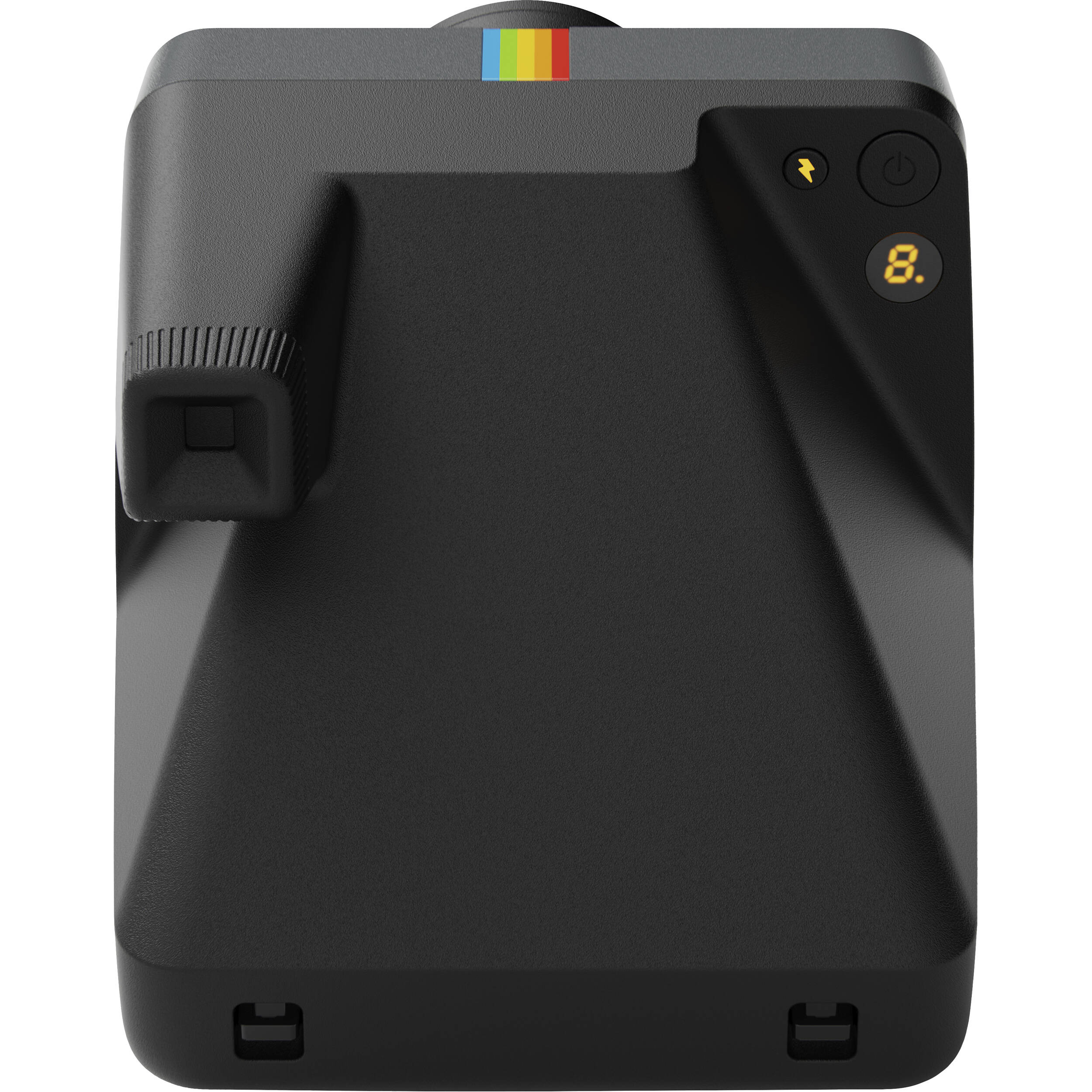 Polaroid Now Generation 3 Starter Set in black, featuring upgraded two-lens autofocus system, double-exposure and self-timer modes, built-in tripod mount, accurate flash, USB-C rechargeable battery, made with 40% recycled plastics, compatible with Polaroid i-Type and 600 film."