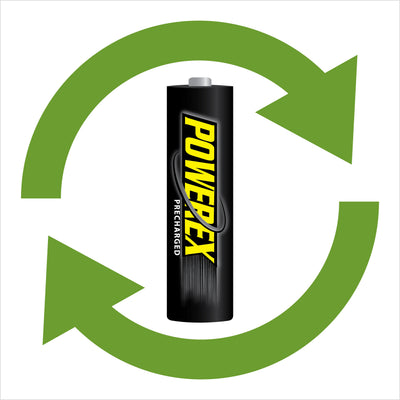 Powerex 4-pack AAA 1.2V 2600mAh rechargeable NiMH batteries, precharged and ready to use.