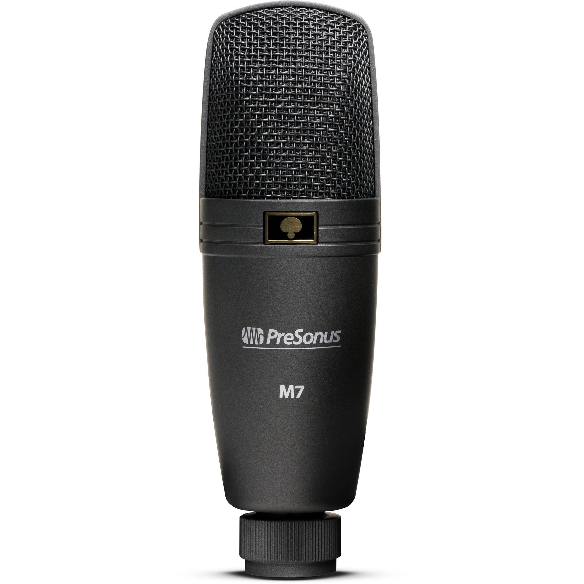 PreSonus AudioBox GO Creator Bundle kit, including compact USB interface, M7 cardioid condenser microphone and HD7 monitoring headphones.
