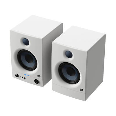 PreSonus Eris 4.5BT White monitors angled view