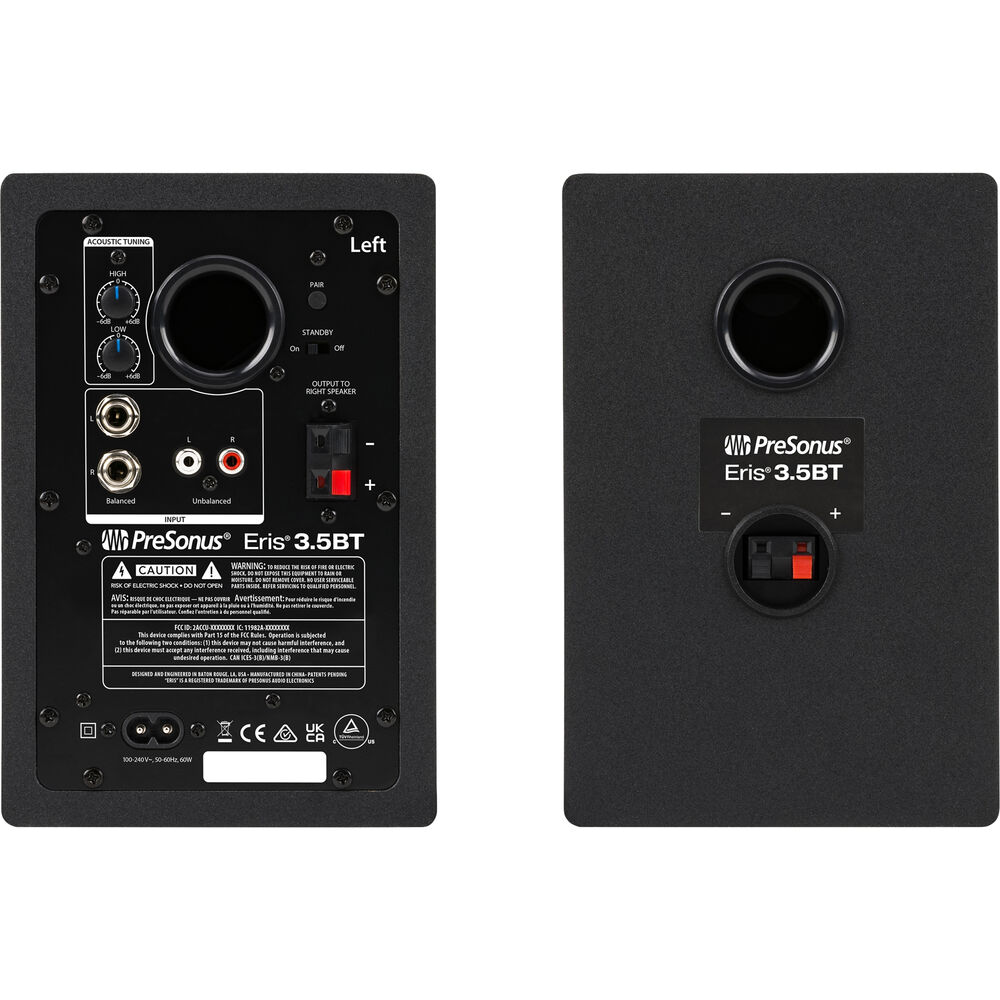 PreSonus Eris E3.5 BT monitor pair back view