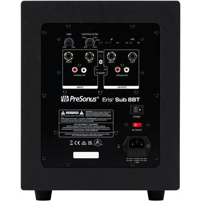 PreSonus Eris Sub 8BT powered studio subwoofer back view
