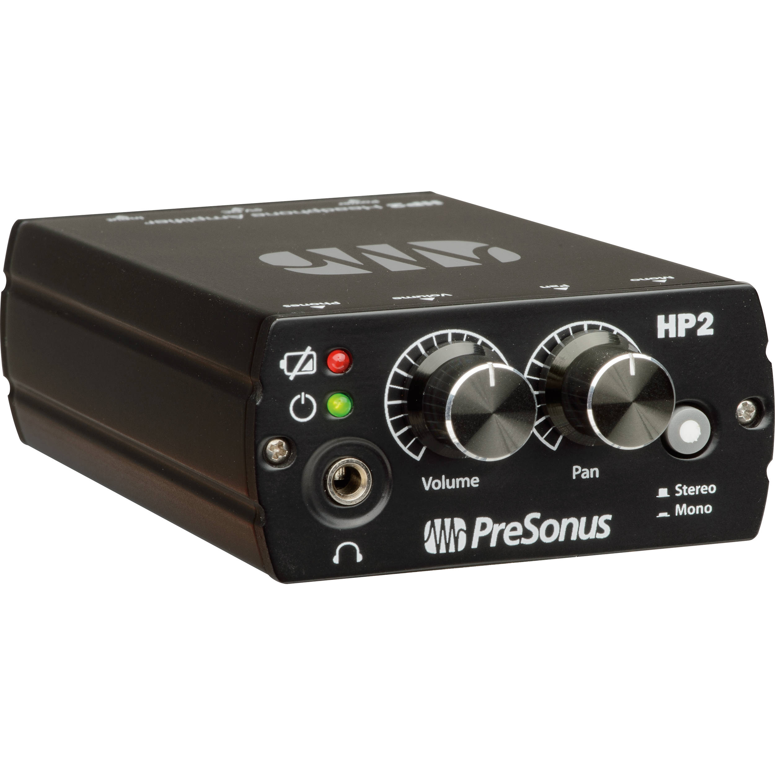 PreSonus HP2 personal headphone amplifier with stereo 1/8 inch output and dual XLR inputs
