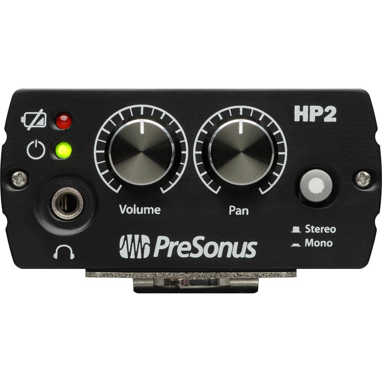 PreSonus HP2 personal headphone amplifier with stereo 1/8 inch output and dual XLR inputs
