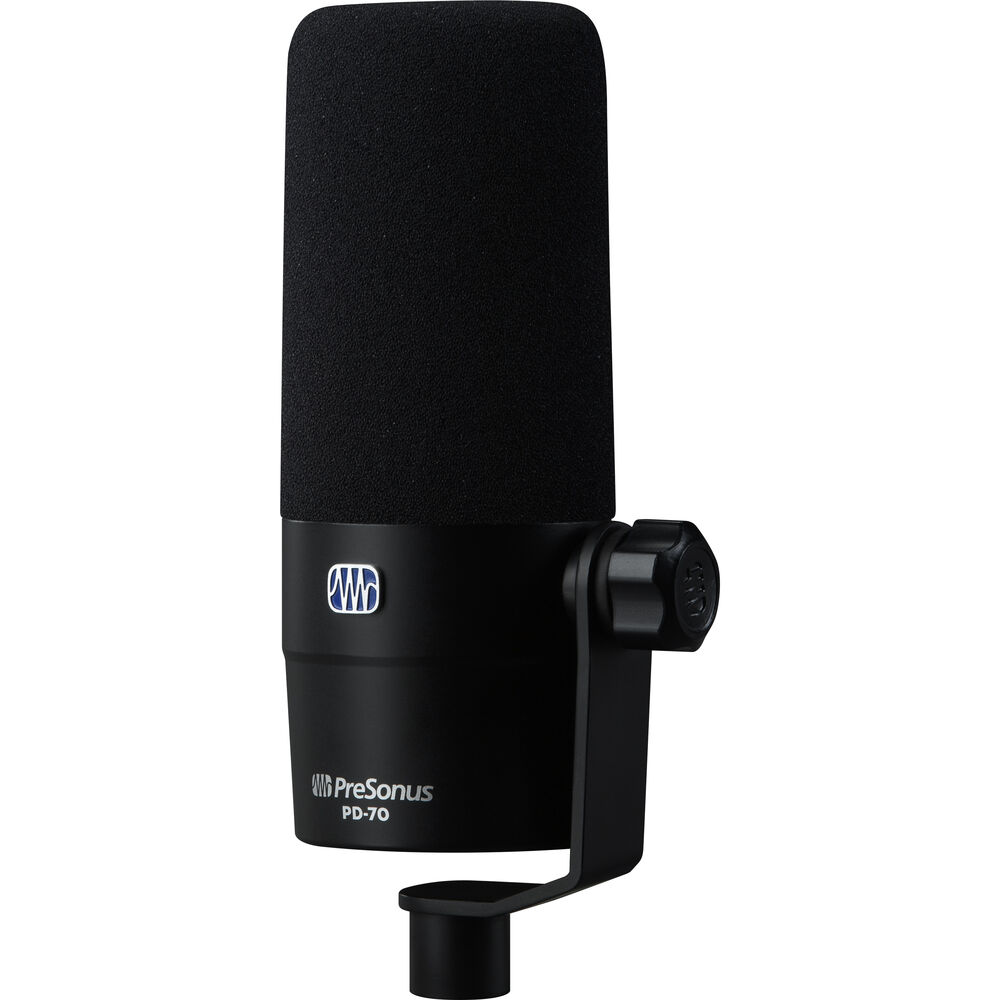 PreSonus PD-70 broadcast microphone angled view