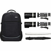 Godox AD300 Pro Portable Pocket Flash – compact flash unit in silver/grey housing, showing control panel and Bowens mount front