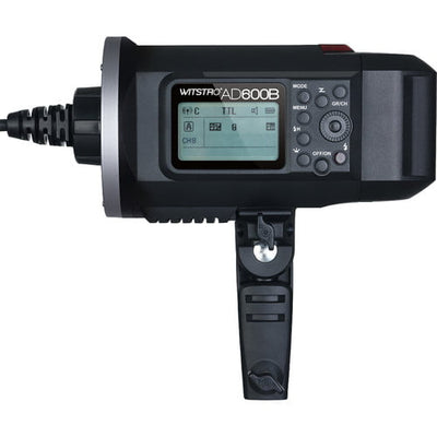 Godox AD600B Witstro TTL outdoor flash, 600Ws power, compatible with Canon, Nikon, Sony, Panasonic TTL, 11.1V/8700mAh battery with 500 full-power flashes, optional AC adapter, dual flash head connection for 1200Ws, 2.4 GHz wireless triggering, Bowens S-type mount