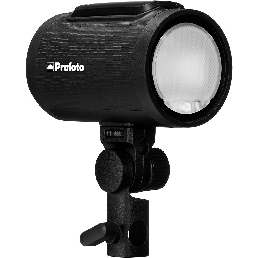 Black Profoto studio light on a white background