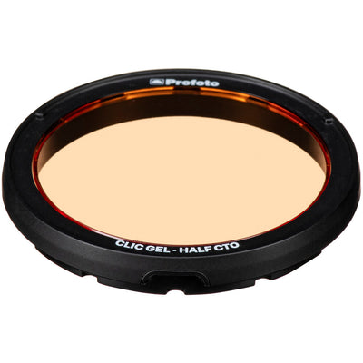 Camera lens filter with beige center and black frame on a white background