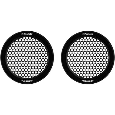Two Profoto Clic Grid filters on a white background
